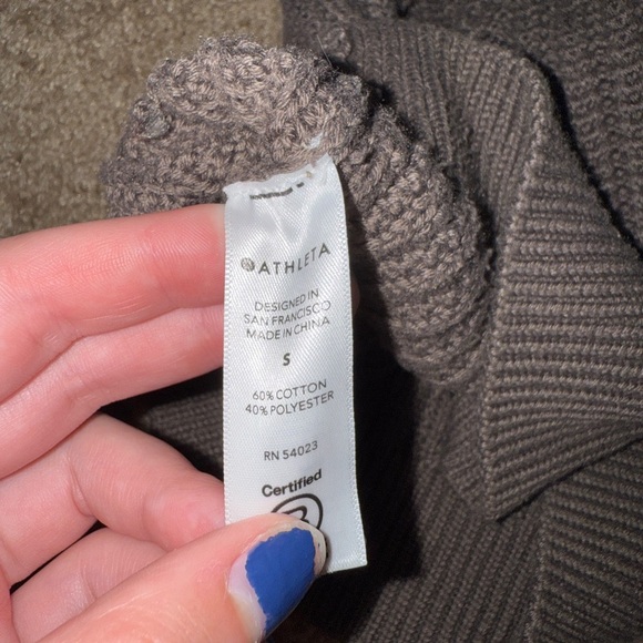 Athleta Gray V-Neck Chunky Knit Sweater - Picture 7 of 7